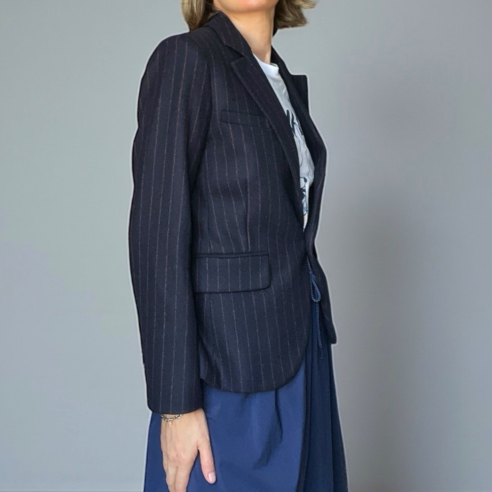 Veronica Beard Tyra Dickey Navy Pinstripe Blazer Jacket Preppy Academia Size 2 - Picture 3 of 15
